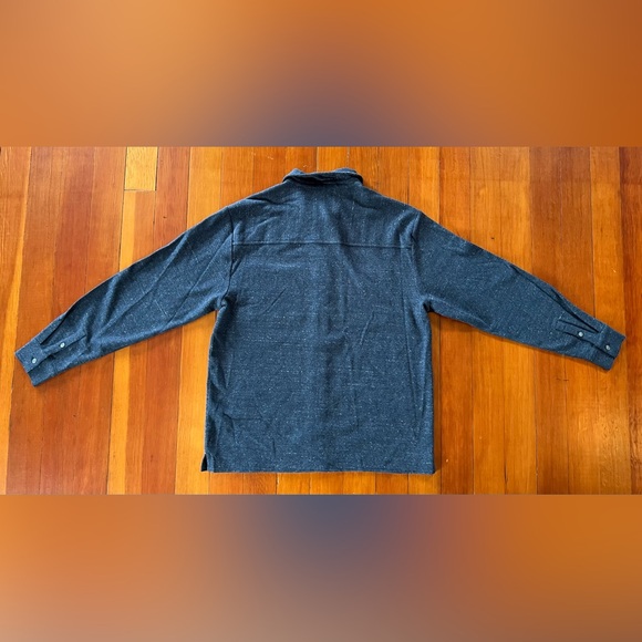 NWOT Madewell Men's Dark Blue Donegal Twill Long Sleeve Button-Up Shirt Medium - Picture 8 of 11